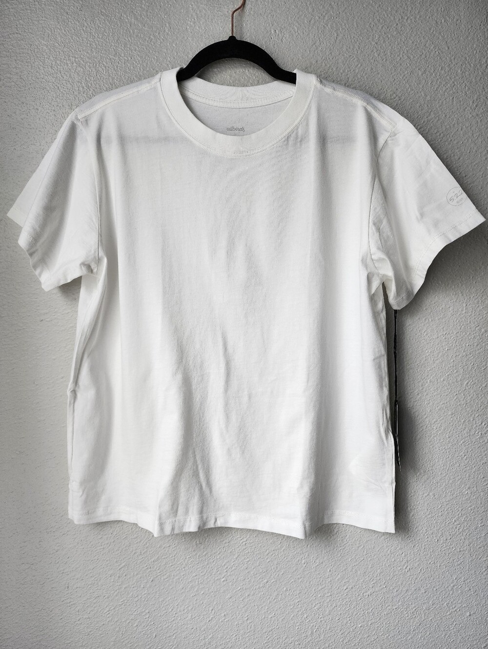 allbirds Unisex 100% Organic Cotton Logo Short Sleeve Tee Large In Blizzard NWT